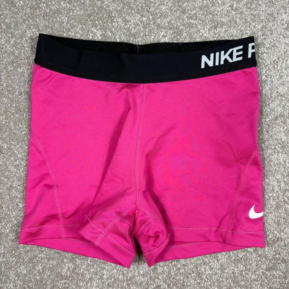 Nike Pro Dri-FIT Pink Compression Shorts Women Small 3 Inch Inseam Workout Gym